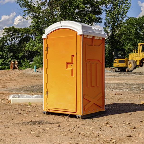 how often are the portable restrooms cleaned and serviced during a rental period in Negley Ohio